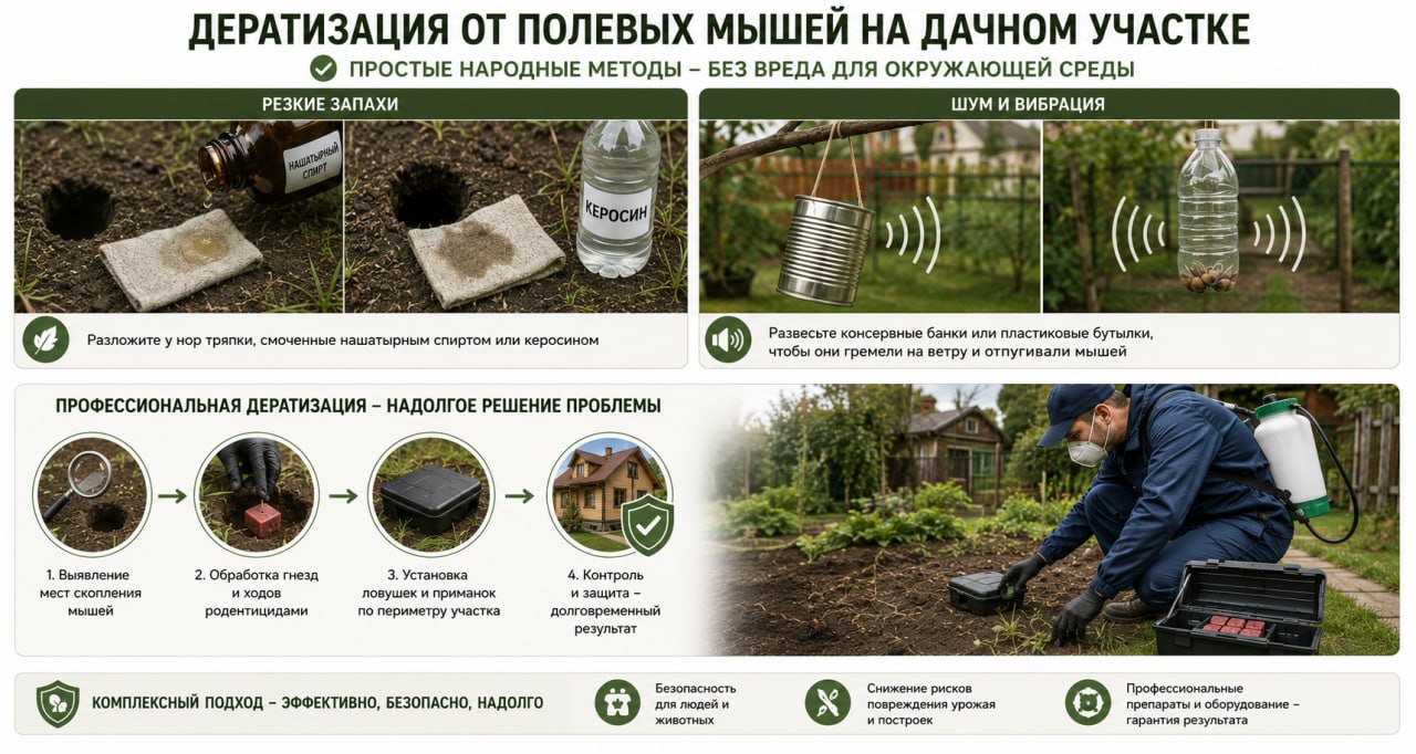 Дератизация от мышей полевок на дачном участке